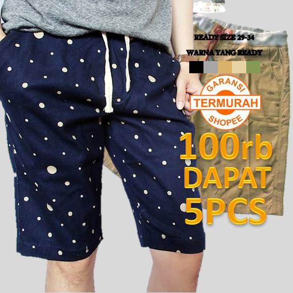 Termurah celana chinos pendek pria motif