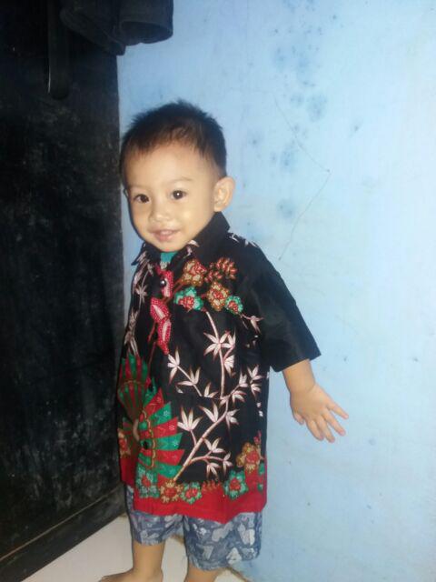 Kemeja Hem Batik Anak Motif Wajik Dan Kipas | Kids Baby Fashion