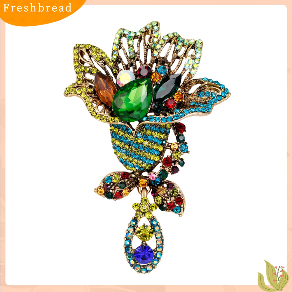 [ TERLARIS]Fashion Multicolor Rhinestone Flower Brooch Pin Lady Dress Scarf Bag Accessory