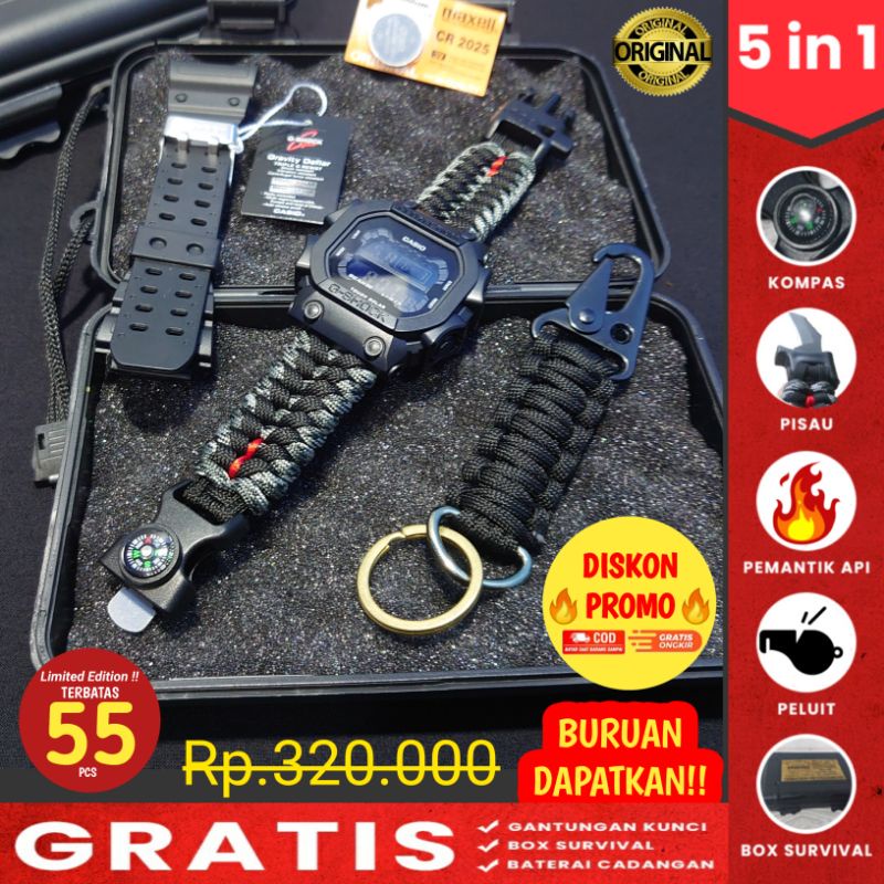 Premium (RRW) Jam Tangan pria G Shock GX56 BB custom paracord survival outdoor multifungsi ARCORD