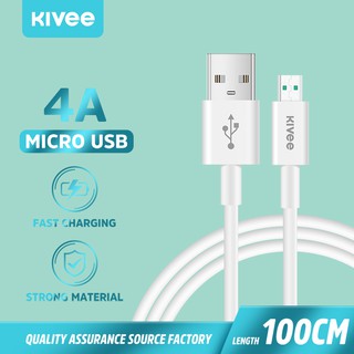 Kivee kabel data original + 4A fast charging  MICRO Android Samsung Oppo abu-abu 1m