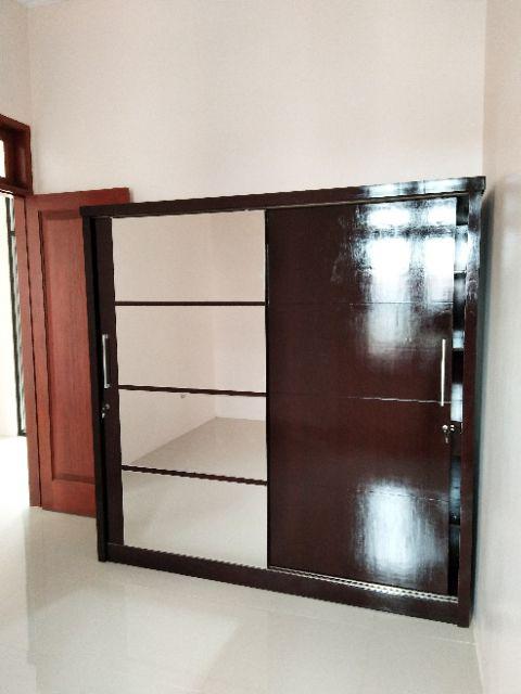 Lemari Pakaian Minimalis Pintu Geser Ukuran Jumbo 200x200x60 Cm