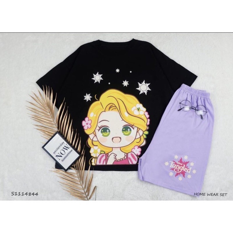 Setelan Dewasa Tangled Baju Kaos Rapunzel Dewasa Big Size