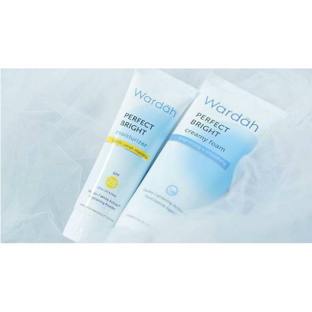 Wardah perfect bright creamy foam, wardah perfect bright moisturizer