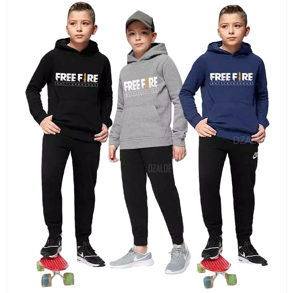 Sweater Hoodie Anak Free Fire Sweater Fleece Baju Anak Kekinian Unisex M L XL