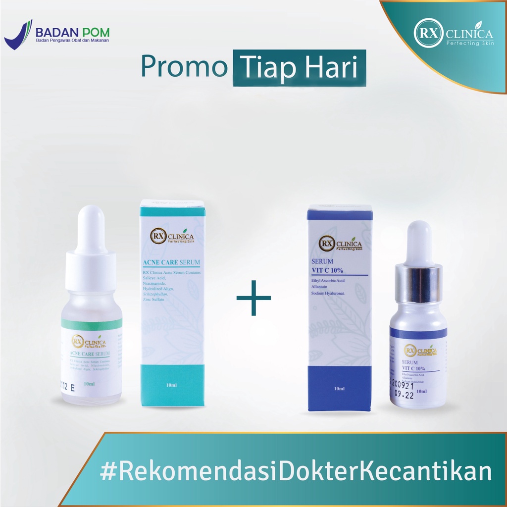 RX Clinica Paket Serum Wajah Acne Care 10ml dan Vit C 10ml