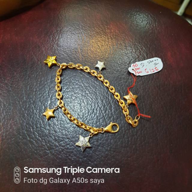 gelang emas rante mainan bintang