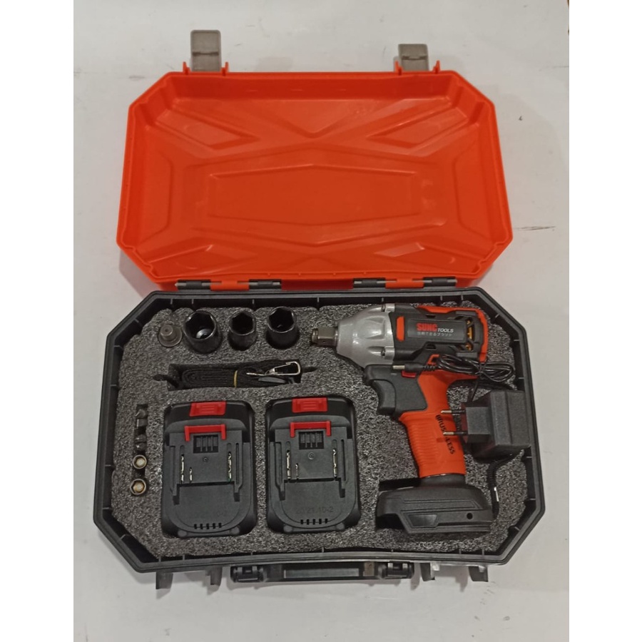 Cordless Impact Wrench Brushless Bor Baterai JV88- 48 Volt by JLD Tools 2 Baterai Mesin