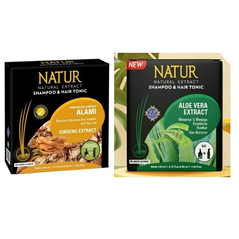 Natur 2 in 1 Shampoo dan Hair Tonic / Paket Natur / Natur 2 in 1 Gingseng / Natur 2 in 1 Aloe Vera