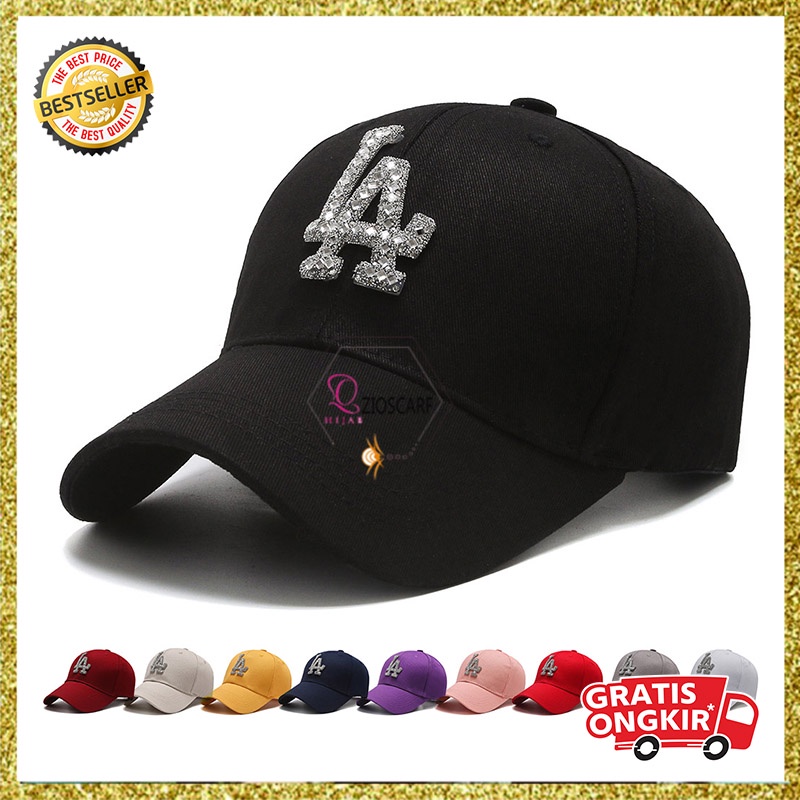 Topi Pria Wanita Baseball Korea Cap Model LA Kristal Fashion Olahraga BSAB