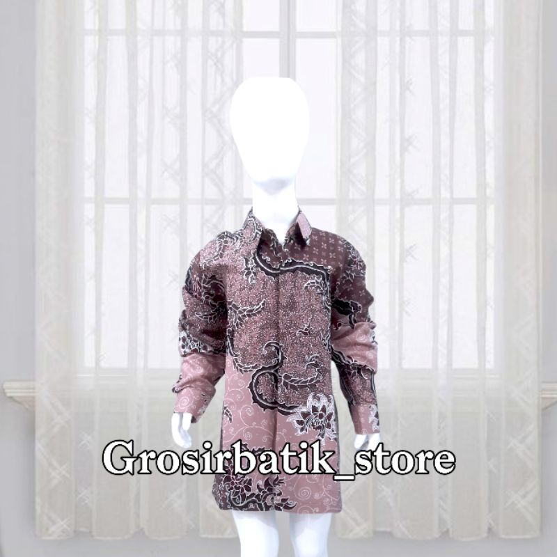 Baju kemeja batik couple ayah dan anak premium katun furing motif mewah