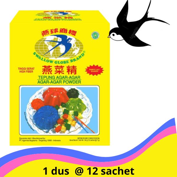 

SWALLOW GLOBE AGAR AGAR PUTIH [1 PAK @ 12 SACHET ]