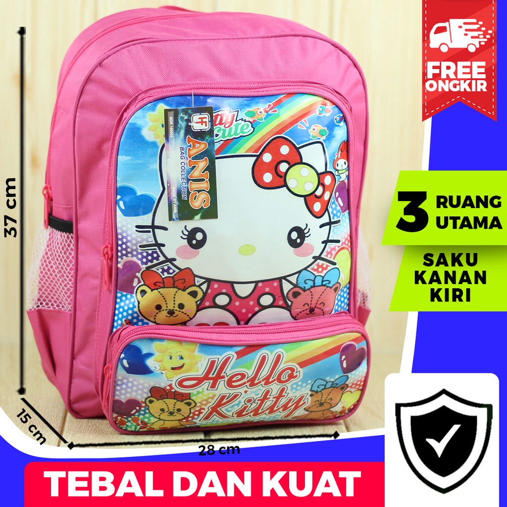 Tas Sekolah Anak Cewek Gambar Kartun Hello Kitty Keren Murah Lucu Bagus Tas Ransel Berkualitas Trend