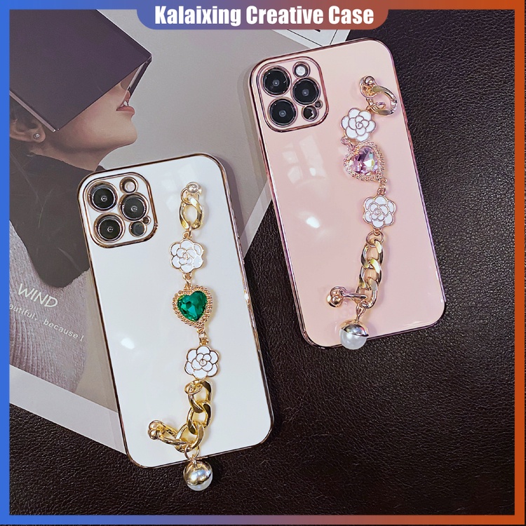 Soft Case Dengan Gelang Rantai Untuk iPhone 14 Pro Max 13 12 11 13mini 12mini 11pro 6 6s 7 8 Plus X Xr Xs Max