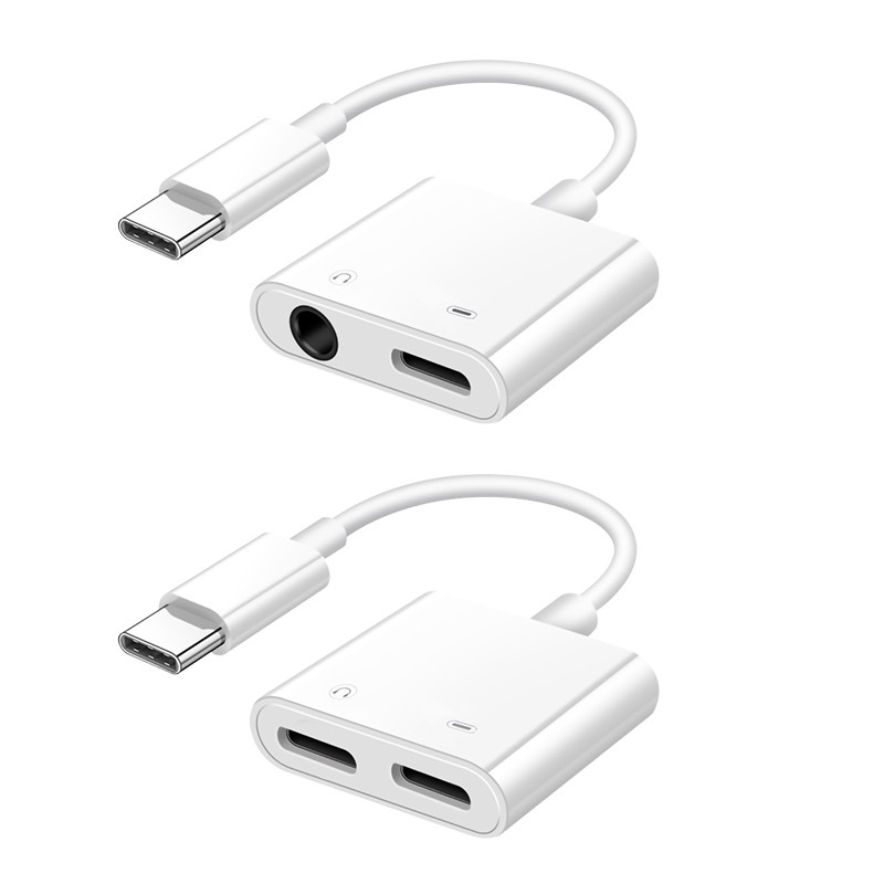 2 in 1 Kabel adapter USB Tipe c Ke Jack audio 3.5mm headphone headset Dan Charging OTG