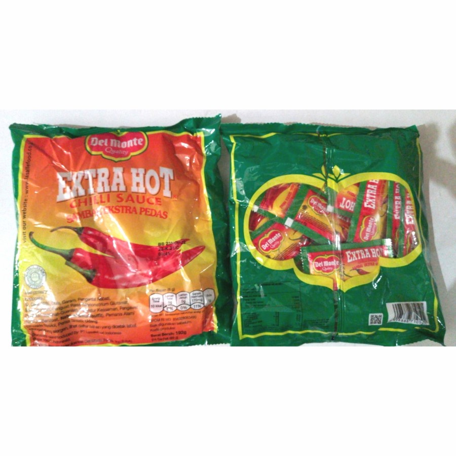 

SAUS SAMBAL EXTRA HOT SACHET DELMONTE, chili sauce isi 24 sachet
