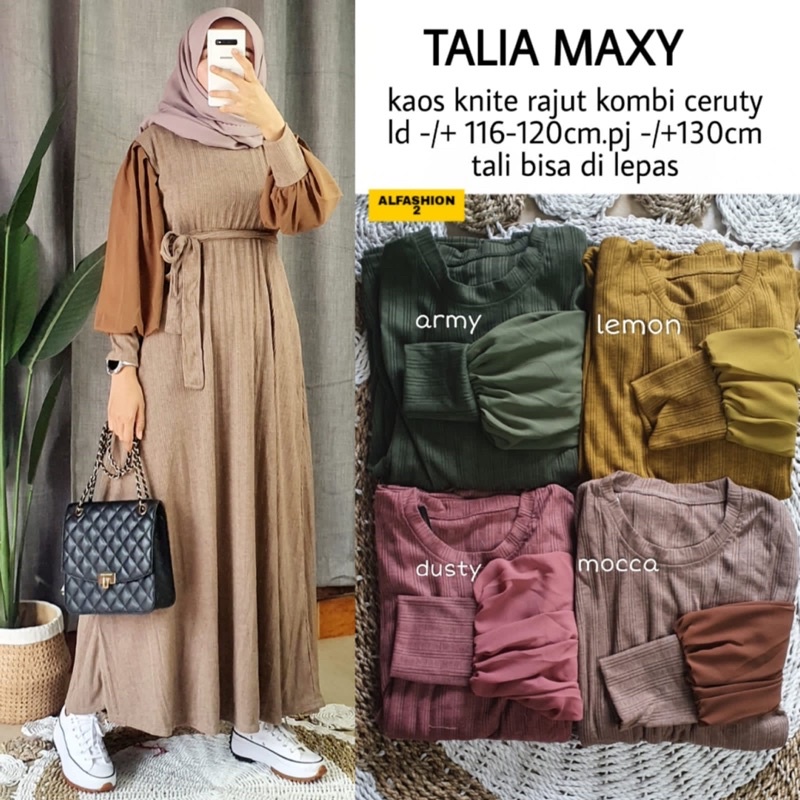Gamis Bahan Kaos Knite • TALIA MAXY ORI BY ALFASHION SOLO
