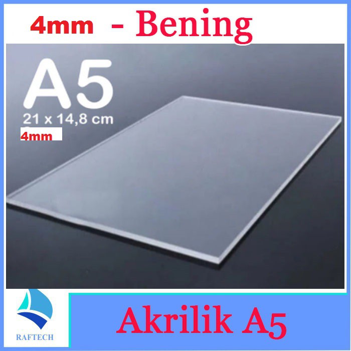 Akrilik A5 Lembaran 4mm Acrylic 4 mm Bening Transparan Marga Cipta