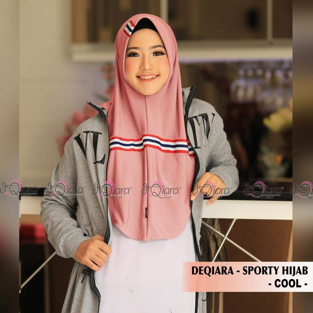HIJAB JILBAB KERUDUNG BERGO SPORTY OLAHRAGA COOL LIST JERSEY MURAH TERBARU-Dusty