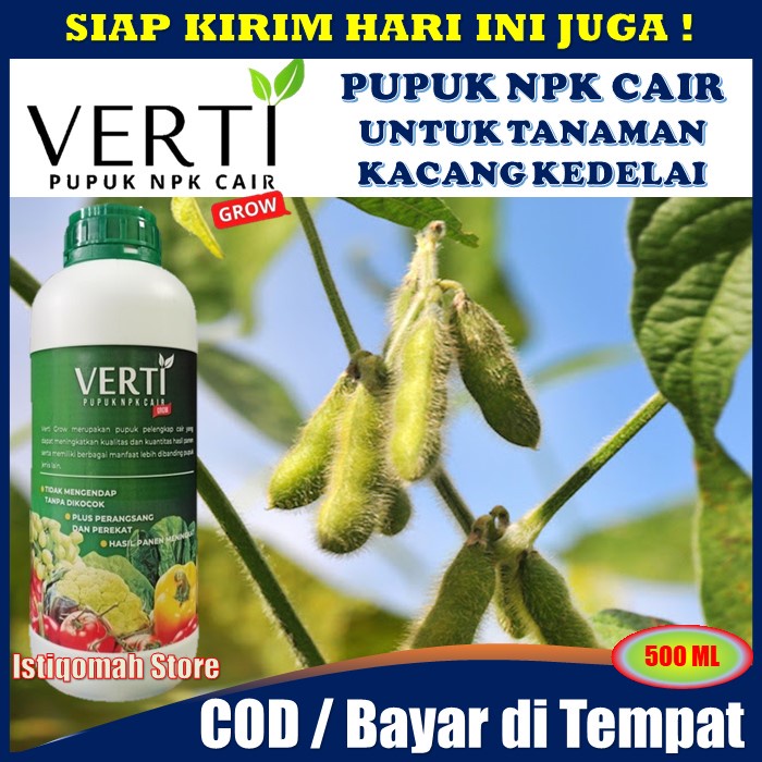 VERTI GROW 500ml Pupuk NPK Cair untuk Tanaman Kacang Kedelai - Pupuk untuk Pertumbuhan Kedelai - Rekomendasi Pupuk Cair Kacang Kedelai - Pupuk untuk Budidaya Tanaman Kedelai - Pupuk Semprot untuk Kedelai VERTIGROW MURAH TERLARIS