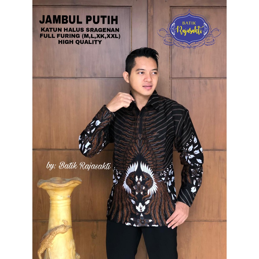 JAMBUL PUTIH RAJASAKTI KEMEJA BATIK SOLO PRIA LENGAN PANJANG LAPIS FURING ATASAN PREMIUM MODERN KATUN HALUS BANAMITRA PUTIH BANGSAWAN BAYU PUTRA BERLIAN BIRU BHARATAYUDA BIMASENA BIRENDRA BIRU INDAH BRAHMAKERTA BRAHMAKERTA MERAH BUDIDRAWA BULANAGA