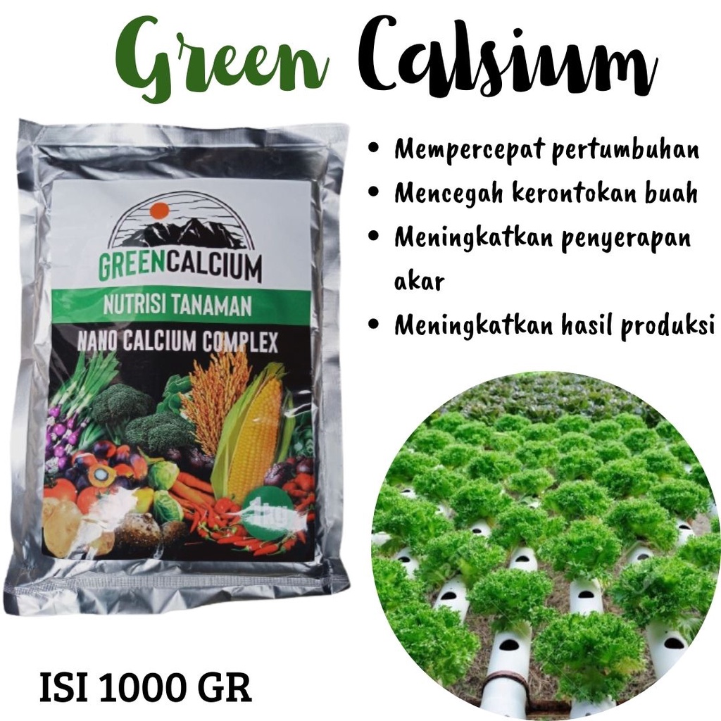 Pupuk Selada Hidroponik, Green Calcium Pupuk Penambah Zat Hijau Daun