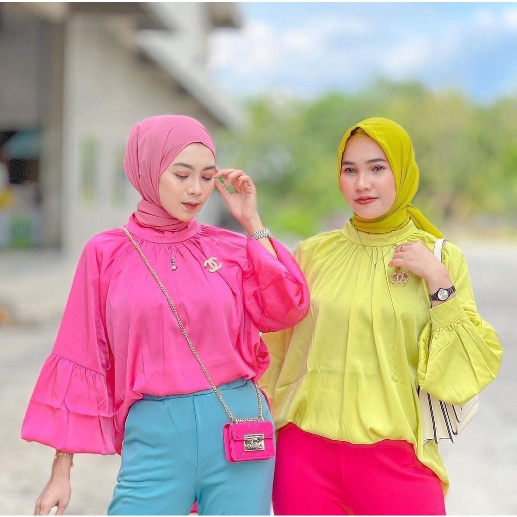ZAKIA BLOUSE RAYON POLOS / BLOUSE KATUN TERBARU / OUTFIT CASUAL / ATASAN BAJU WANITA POLOS / BLOUSE 