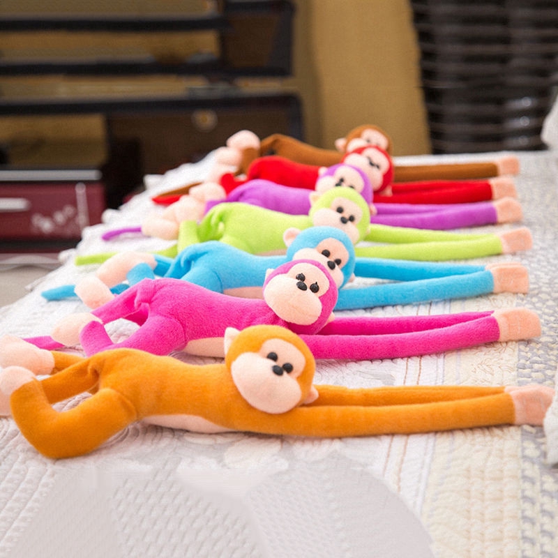 Boneka Monyet Lengan Panjang Bahan Plush Lembut Warna Warni