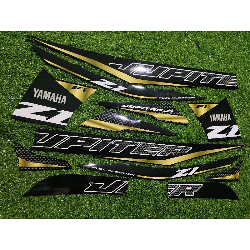 STRIPING JUPITER Z1 2021 HITAM GLOSSY LIST GOLD