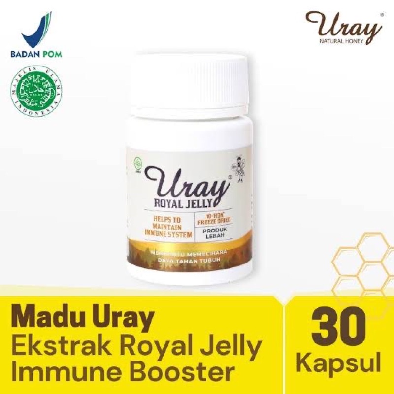 

Madu Uray Royal Jelly - Uray Royal Jelly - Ekstrak Royal Jelly Murni - 30 Kapsul