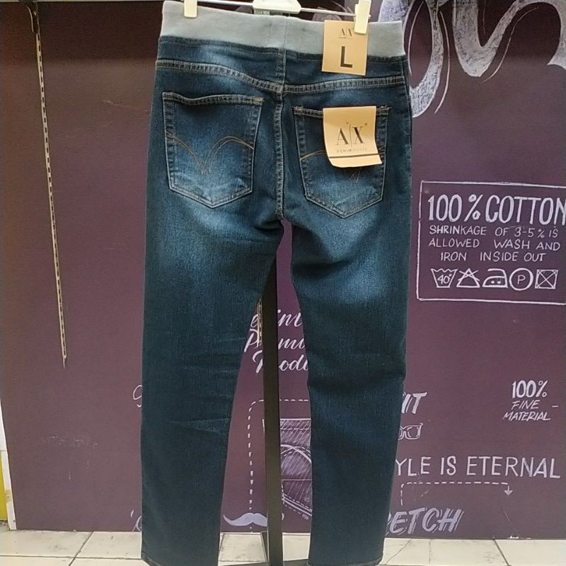 Ax House Denim Pinggang Karet / Slimfit /