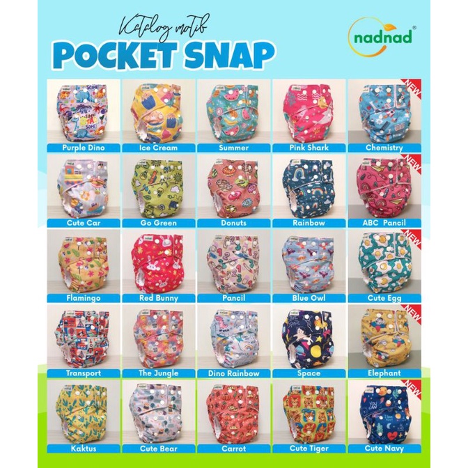 Clodi Nadnad  Snap Pocket 3 - 15 Kg , Clodi New Born ,Clodi Murah