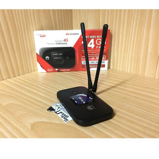 ü ORIGINAL >>>> PAKET MODEM HUAWEI E5577 MIFI ROUTER TELKOMSEL 14GB & ANTENA MIMO - Putih ü