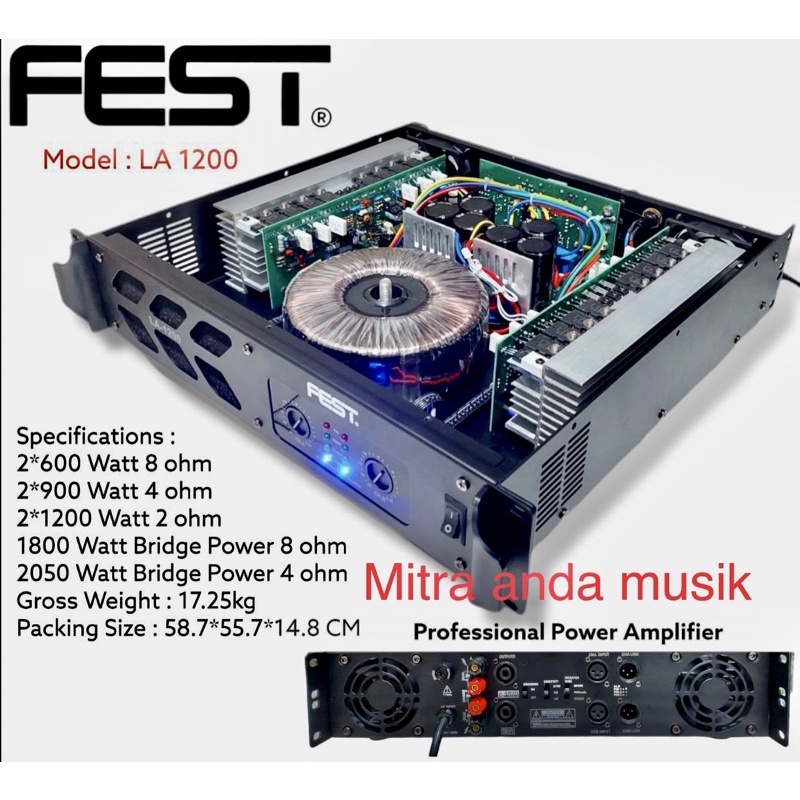 power amplifier fest la1200 LA1200 2400 watt