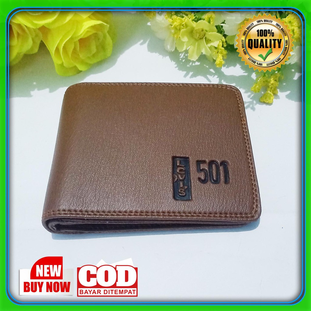 Dompet Pria Lipat Kulit Sintetis fashion cowok premium 501 Levis bayar di tempat