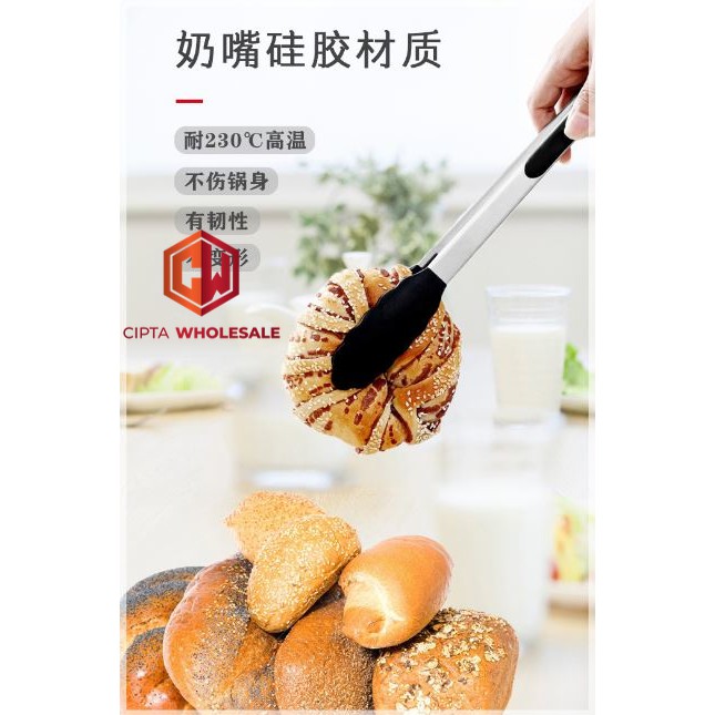 Capit makanan Silicone Food Clip Food Grade baking BBQ barbecue tong