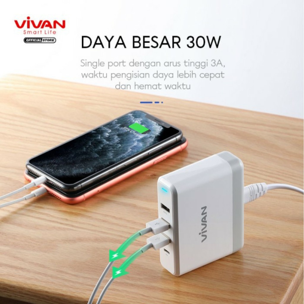 Vivan XQ4 30W 4 USB Output 5.4A Fast Quick Charge USB-C PD QC3.0