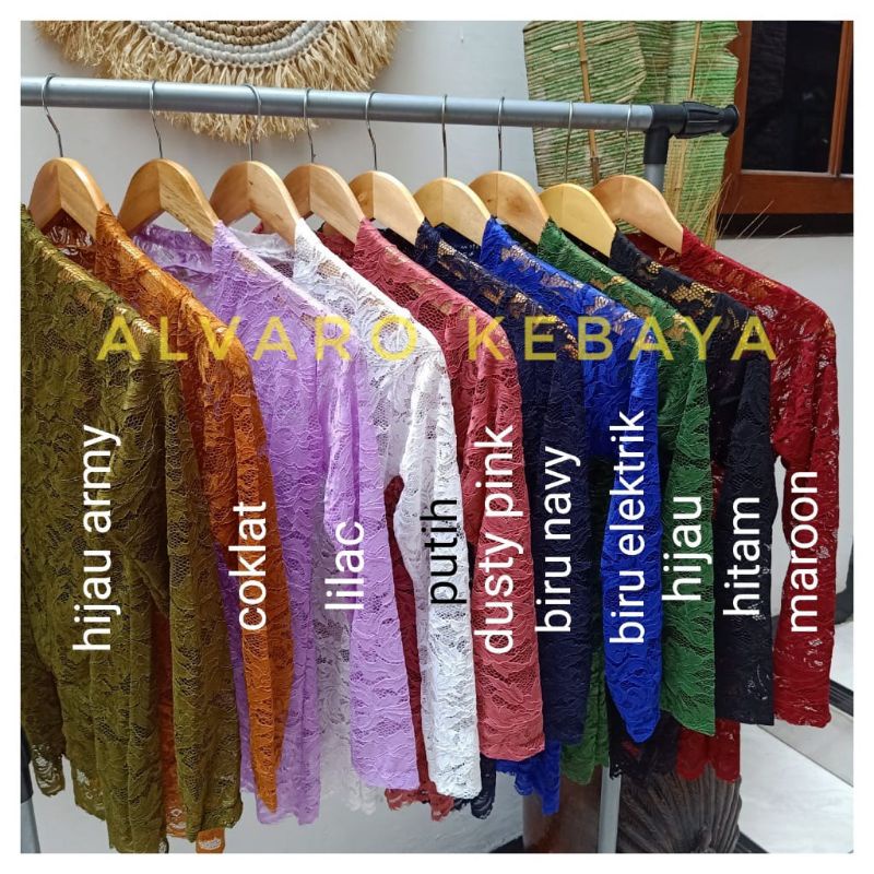 Atasan kebaya brokat halus stretch - kebaya kutubaru brukat modern wisuda halus tidak gatal strait melar-2