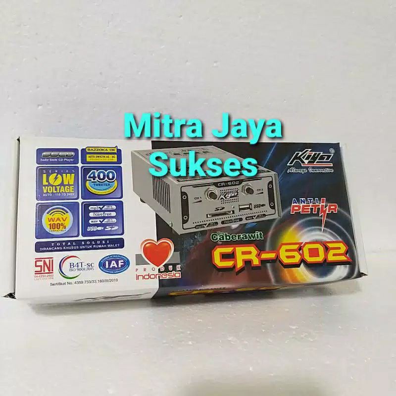 Paket Ampli Walet Caberawit CR 602 + Timer Kiya On Off Suara SP