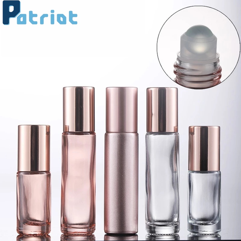 5ML 10ML Glass Roller Bottle/ Essential Oil Roller Ball Sub-bottle/Leak-proof Refillable Container Perfume Bottlencial Roll-on botellas, contenedor recargable a prueba de fugas, botella de Perfume