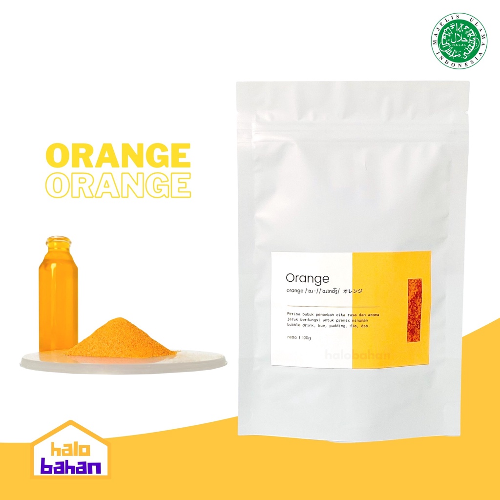 

Orange Flavour / Bubuk Jeruk - DOSIS PEMAKAIAN SEDIKIT - Halal MUI