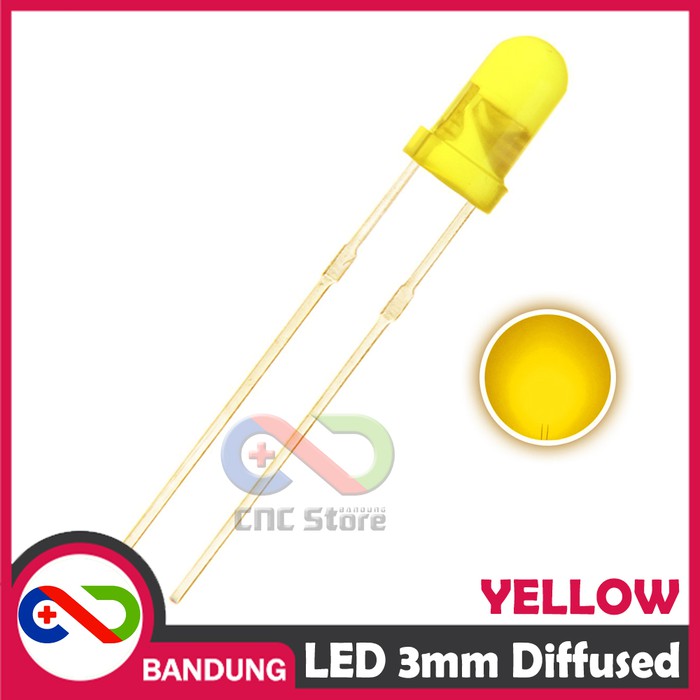 10PCS LED 3MM F3 SUPER BRIGHT YELLOW KUNING DIFFUSED