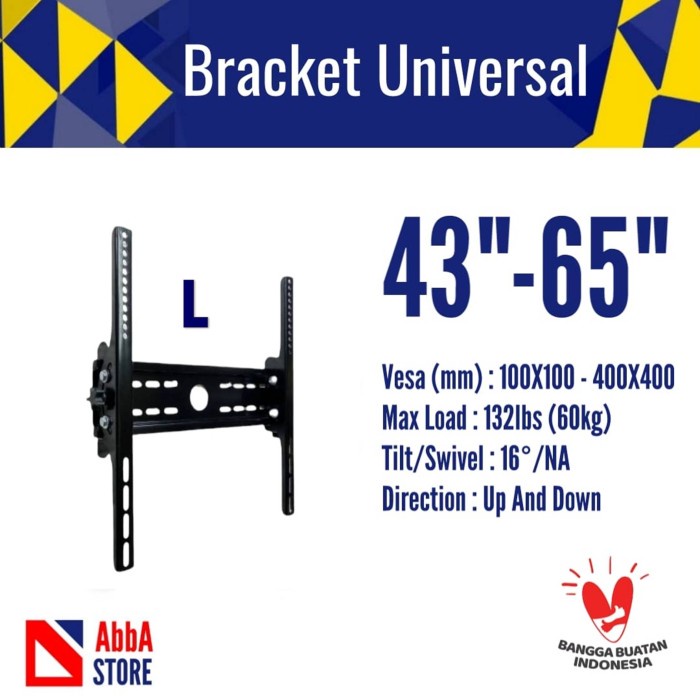Bracket TV LED 50 55 60 65" Inch Bahan Tebal Premium