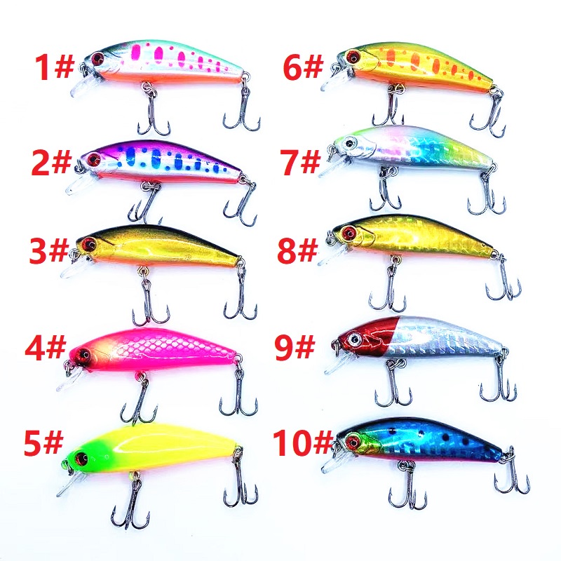 100Pcs Sinking Minnow Umpan Pancing 55mm 6.5g Fishing Bait 3D Eyes Swimbait Fishing Lure Ikan Kail Bass Wobbler Tackle