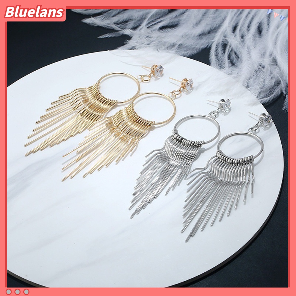 Anting Rumbai Panjang Bahan Logam Anti Alergi Untuk Wanita