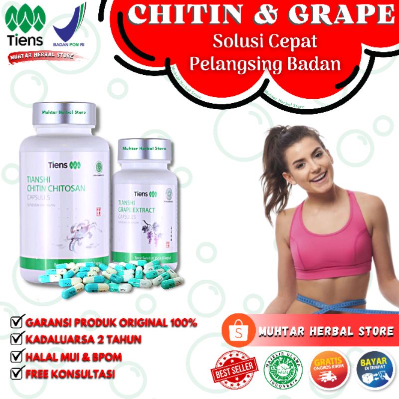 Tiens Grape Extract Slimming Pelangsing Original Isi 60 Slim Kaspul Dan Chitin Chitosan Penurun Bera