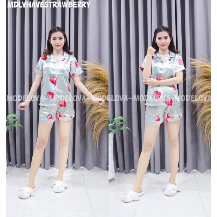 MDLV~BAJU TIDUR HAVE STRAWBERRY HP BAJU TIDUR SATIN IMPORT CEWEK BEST SELLER PIYAMA IMPORT