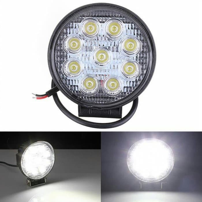 Lampu Tembak 9 MATA Motor Mobil Lampu Sorot WORKLIGHT LED BULAT 27W