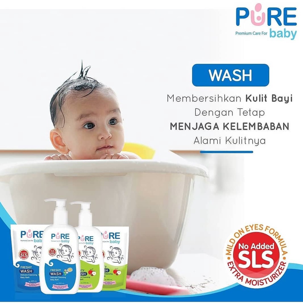 Pure BB BODY WASH SHAMPOO LIQUID SOAP Sensitive Skin Sabun Mandi Cair Bayi Kulit Sensitif