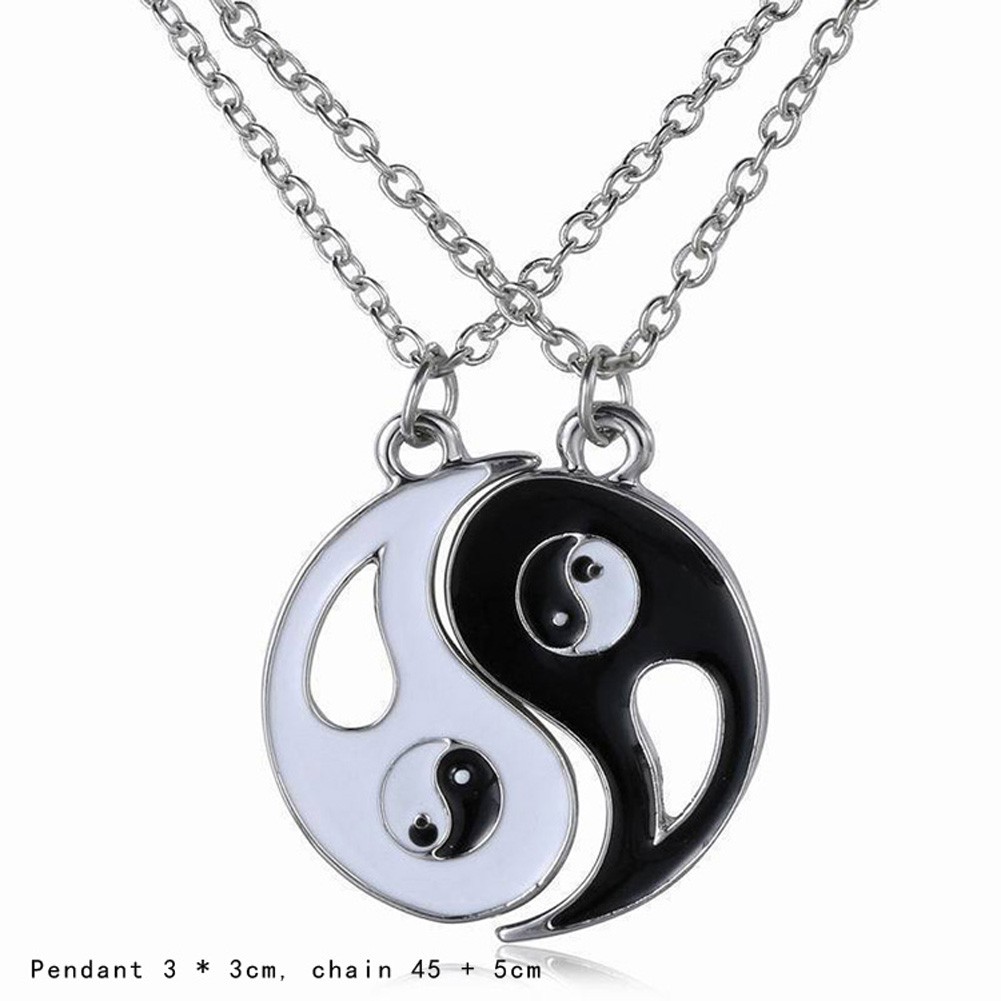 Fancyqube Baru Cina Mistik Yin Yang Kalung Liontin Baja Anti Karat Kalung Kalung Pasangan-Intl